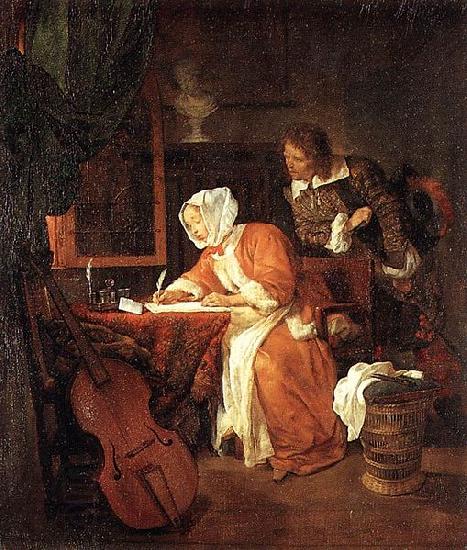 Gabriel Metsu The Letter-Writer Surprised oil painting picture